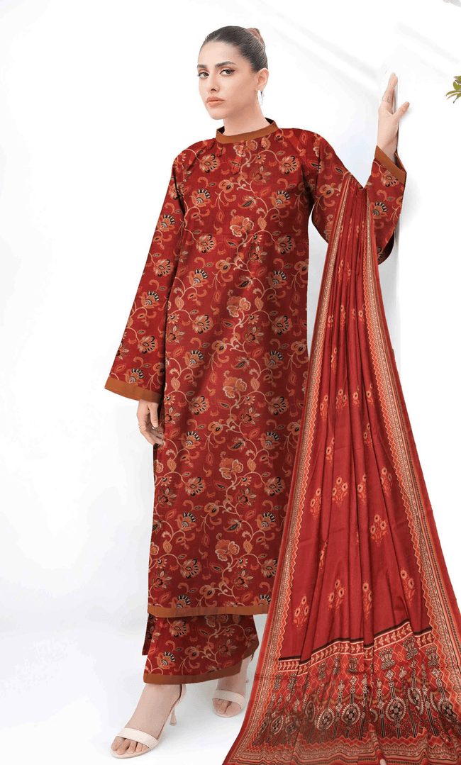 3PC Premium Linen Unstitched  -BA-V9-8 Hover Image