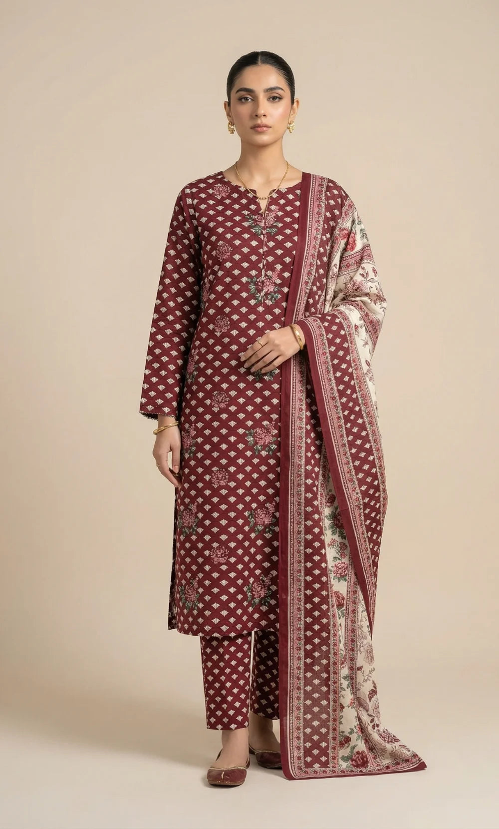 Suhana – 3 Piece Lawn | Embroidered Floral Front -09