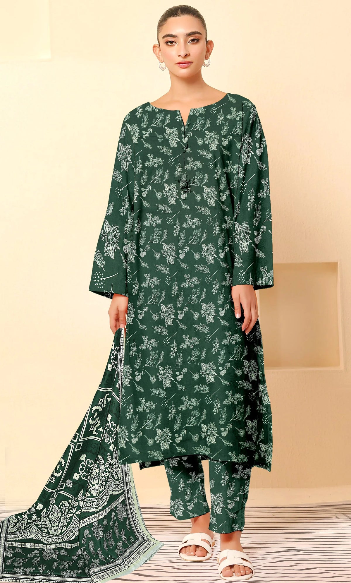 3 Piece Unstitched Printed Lawn Suit -M-V0-08