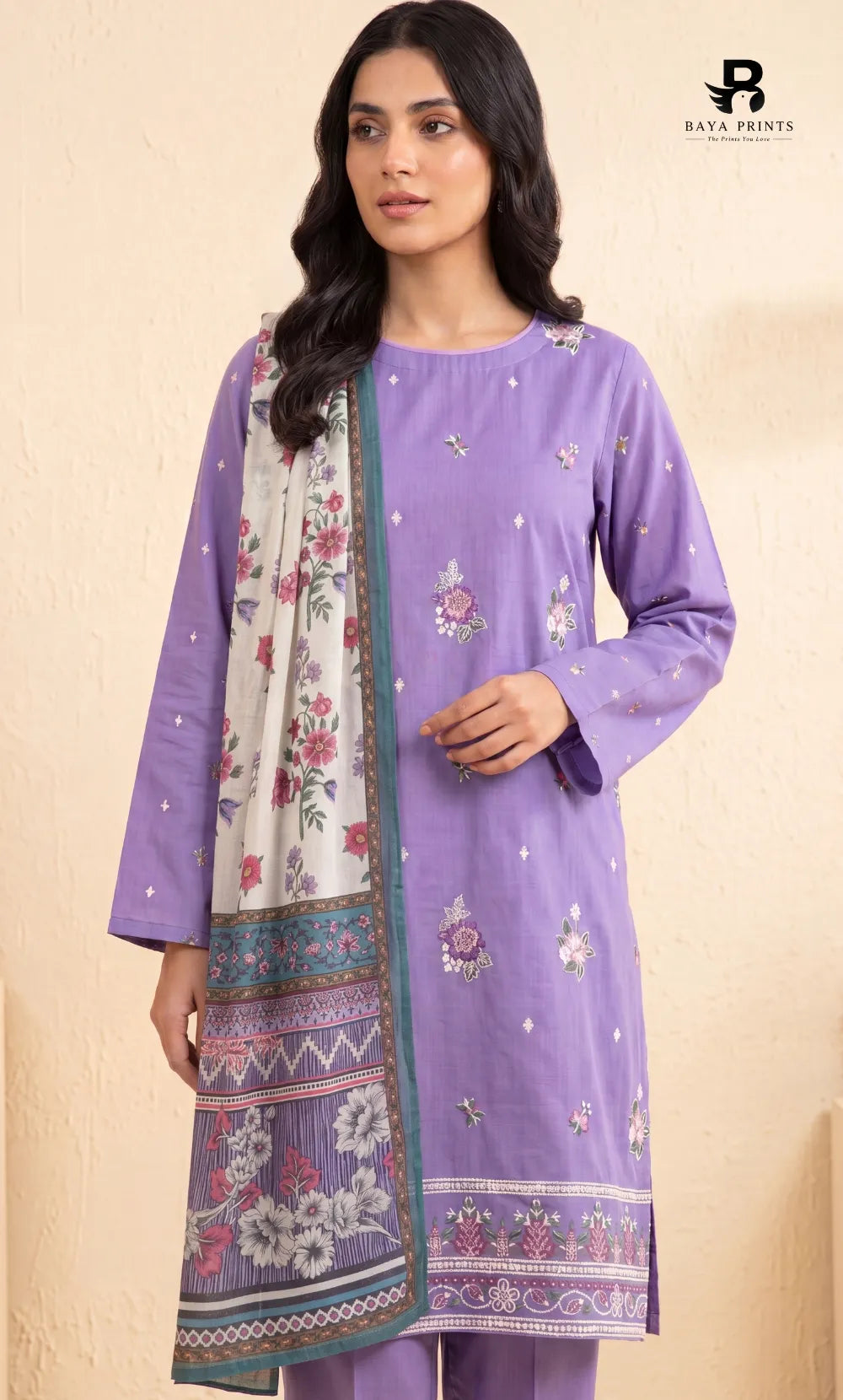 3-Piece | Unstitched Luxury Embroidered Lawn Suit | Nayab