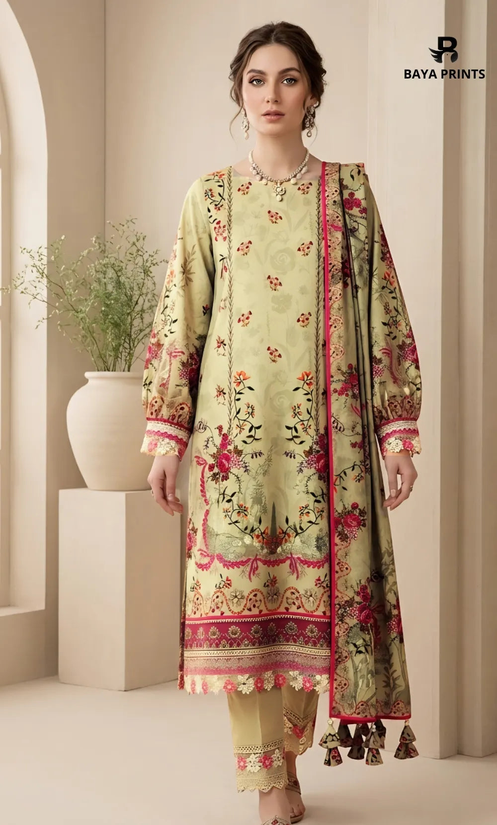 3PC Printed Lawn | Unstitched |  KHD