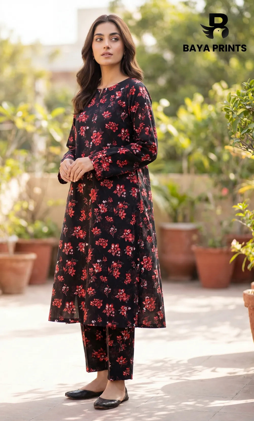2PC Unstitched Printed Lawn Suit -Orlina
