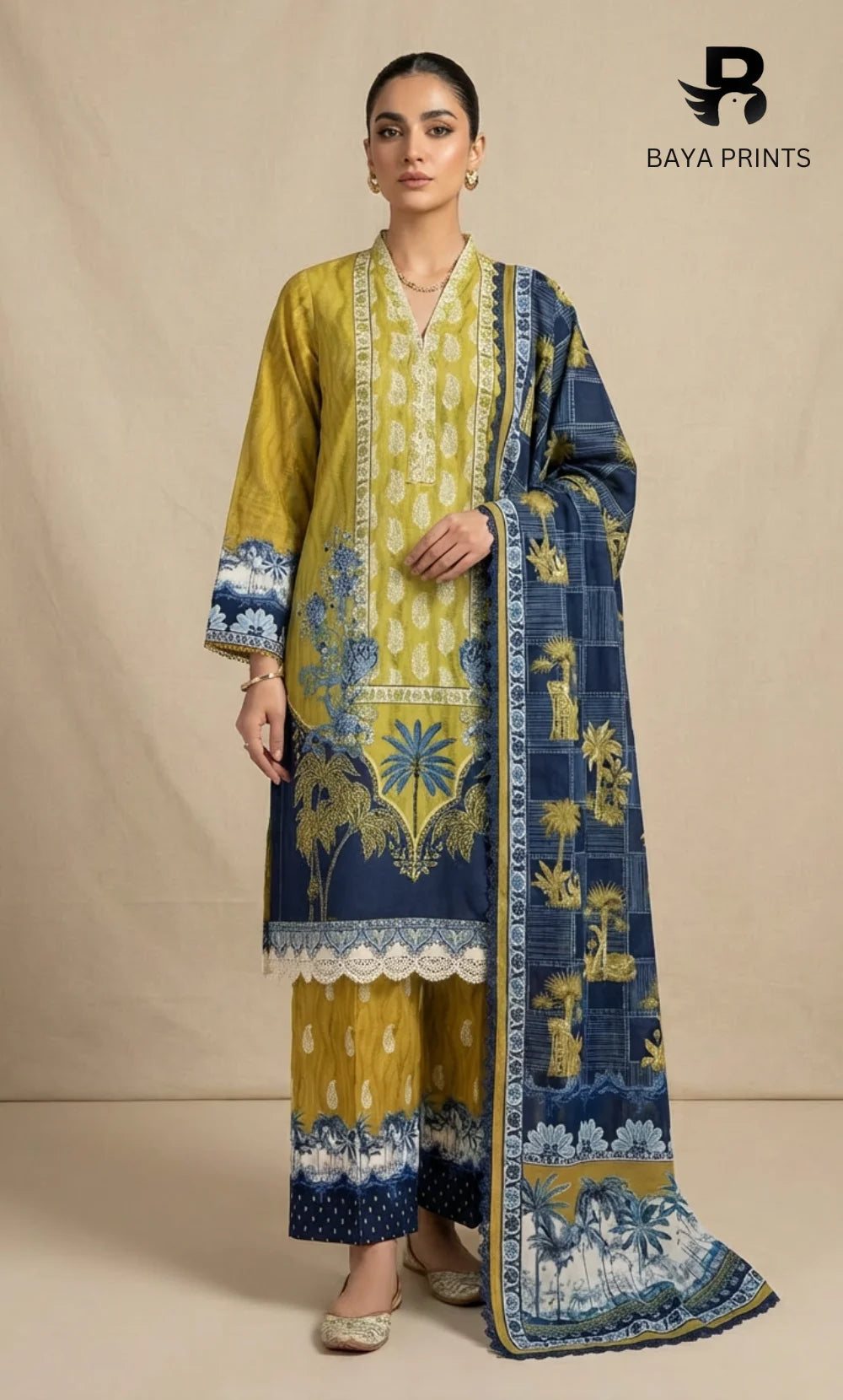Elegant Crest -3PC Printed Lawn | Unstitched