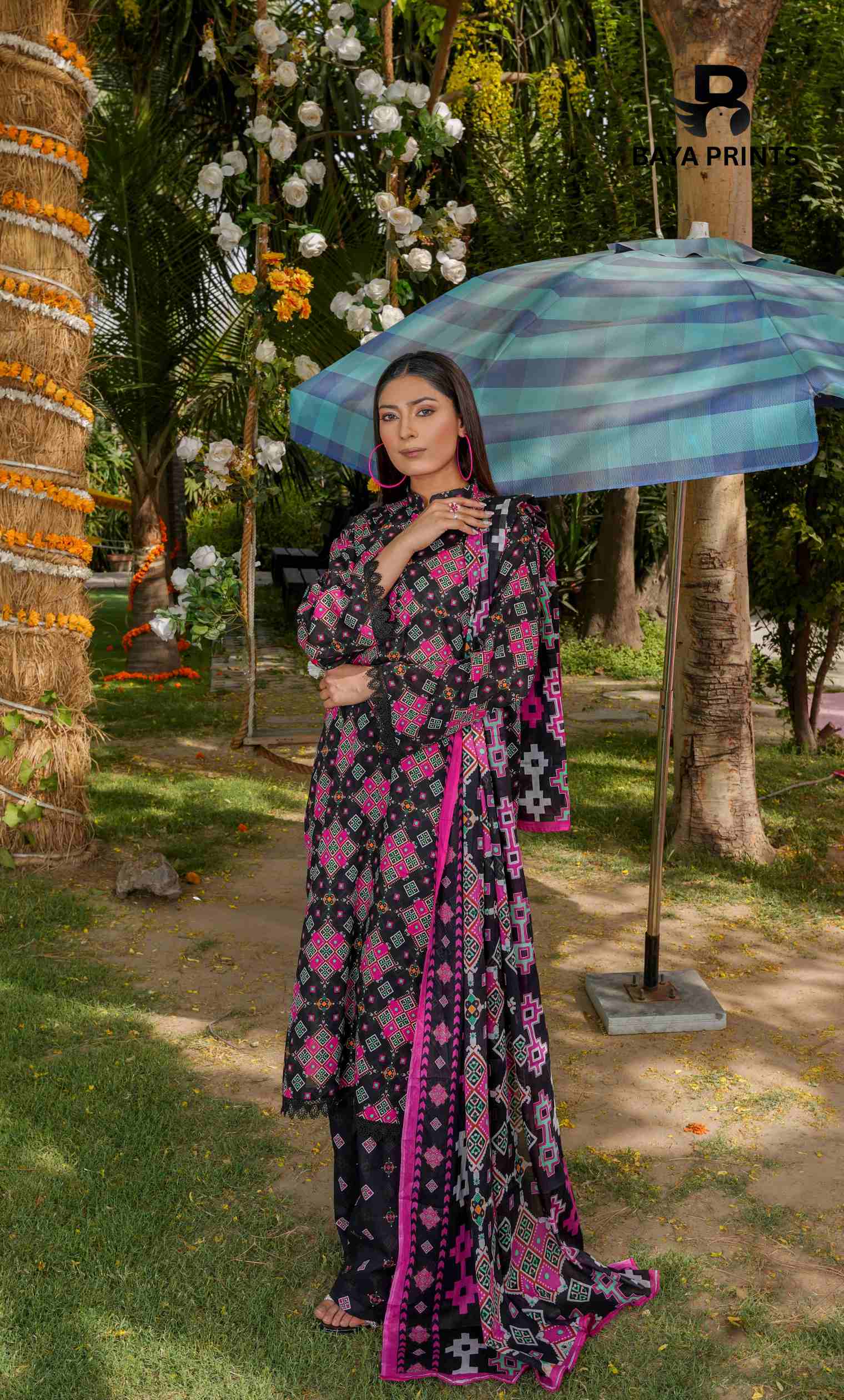 3 Piece Unstitched Printed Lawn Suit -BP-V24-8