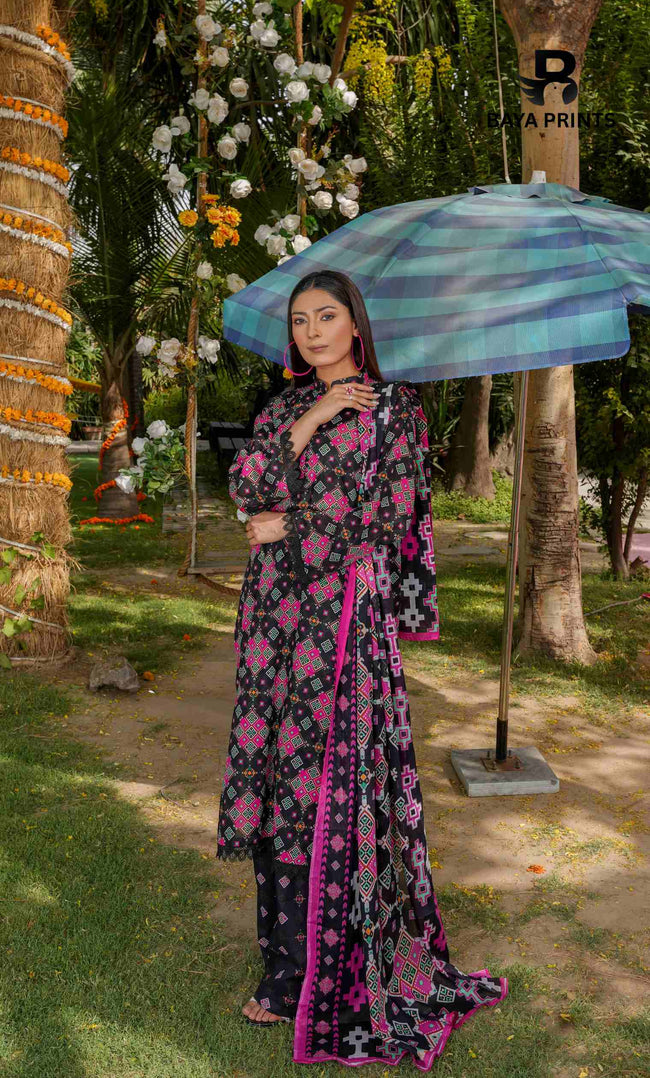 3 Piece Unstitched Printed Lawn Suit -BP-V24-8 Hover Image