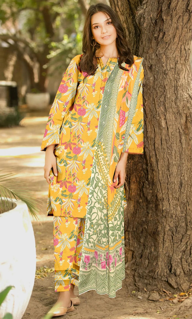 3 Piece Unstitched Printed Lawn Suit- BA-V-21 -7 Hover Image