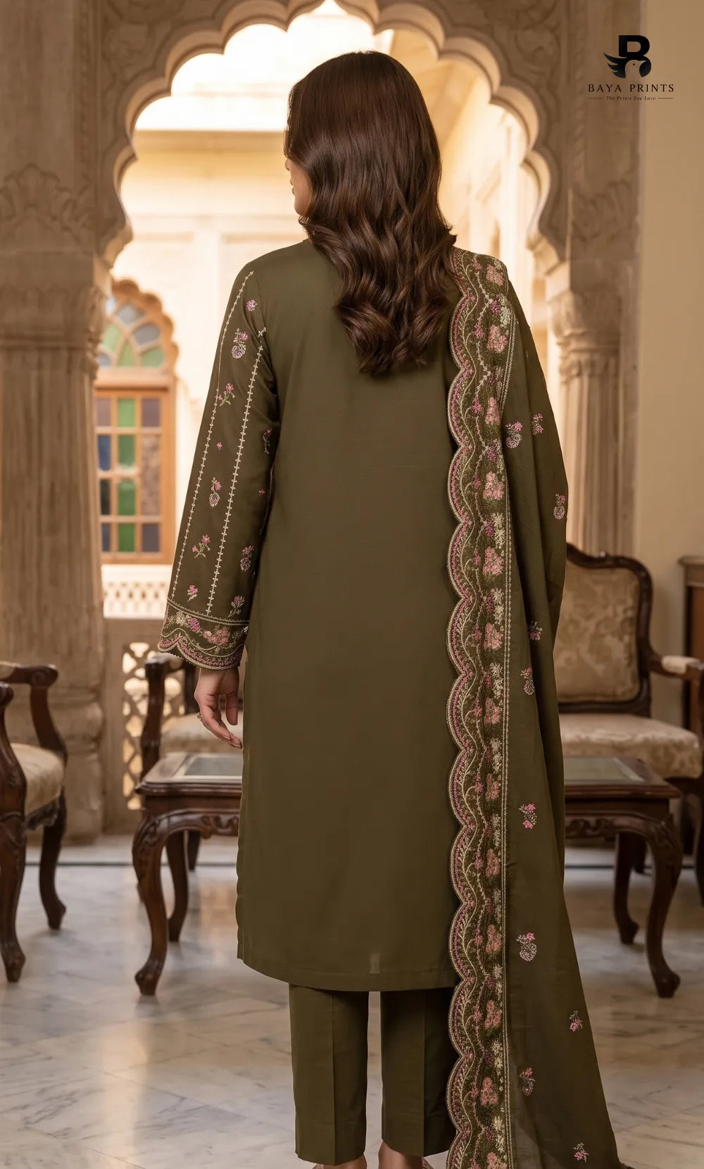 3PC Premium Embroidered Dhanak | Unstitched | Naqsh-e-Zar -07