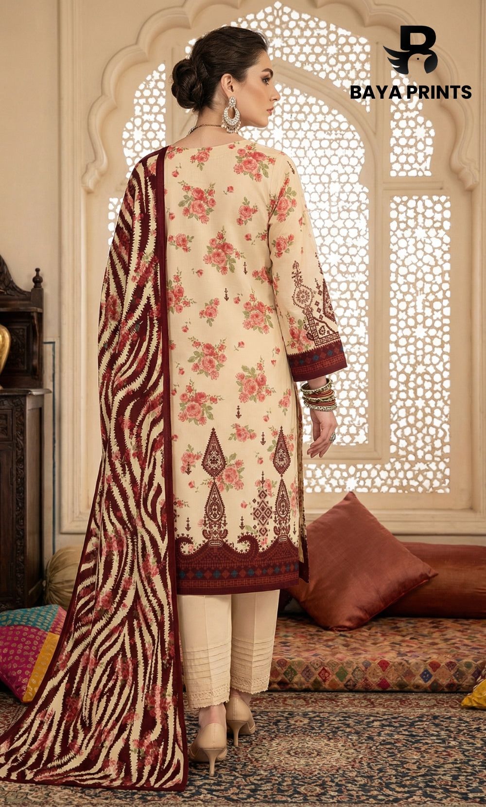 3 Piece Unstitched Lawn Suit -V-20-A-08