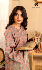 2-Piece Unstitched Dhanak Printed Suit with Embroidered Border-DE-V1-01