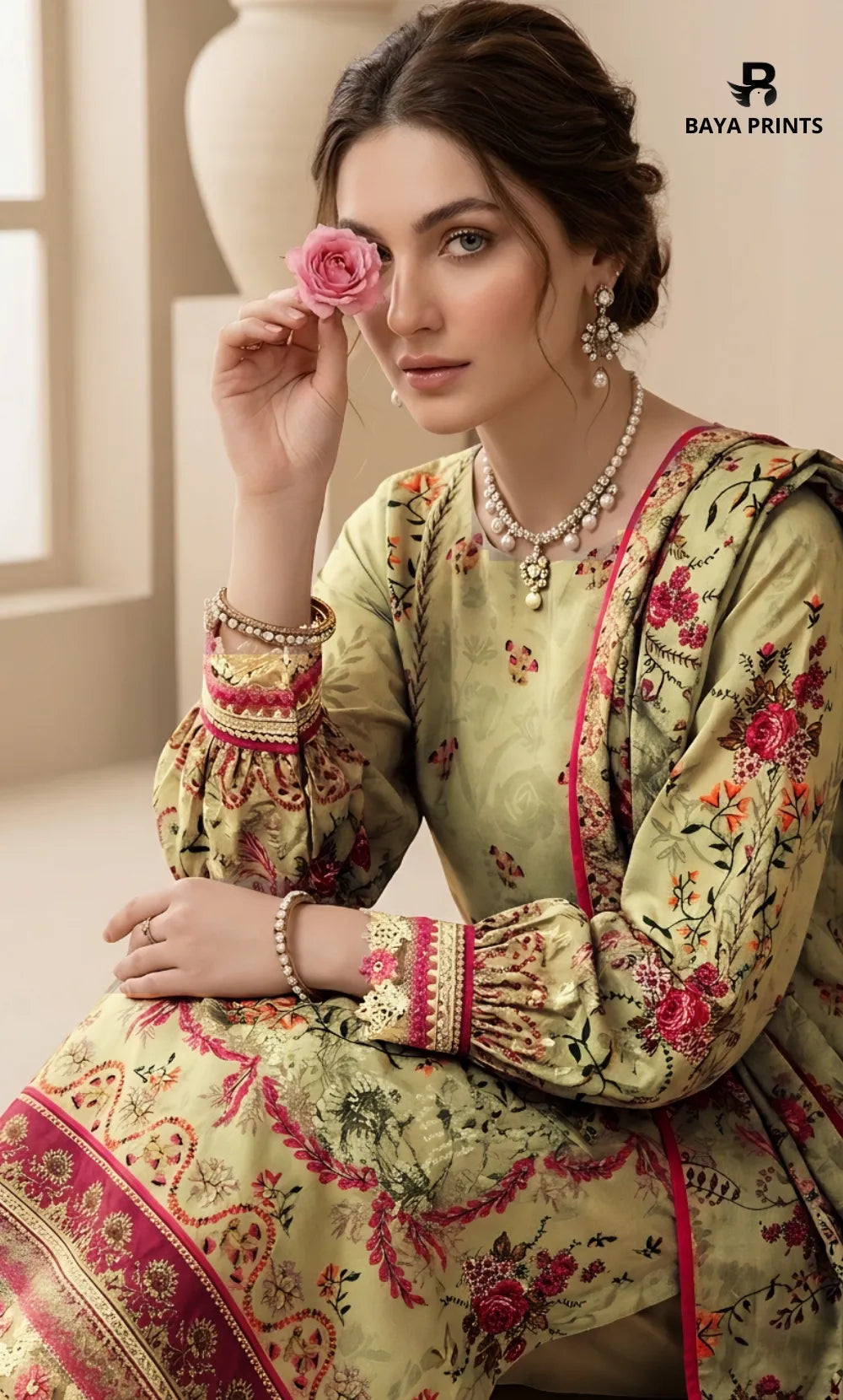 3PC Printed Lawn | Unstitched |  KHD