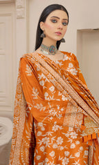 3PC Unstitched Printed Lawn Suit -BA-V14-05