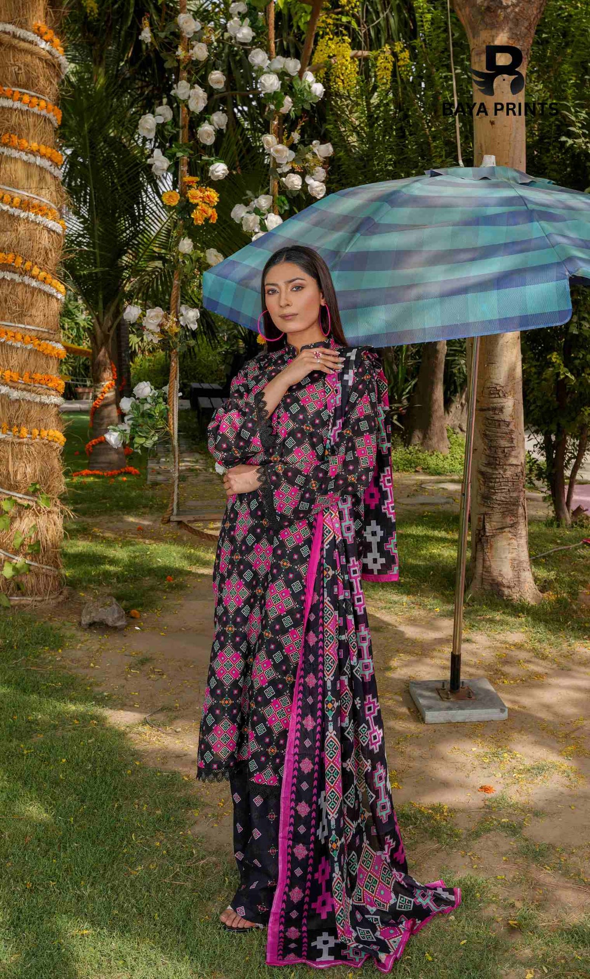 3 Piece Unstitched Printed Lawn Suit -BA-V9