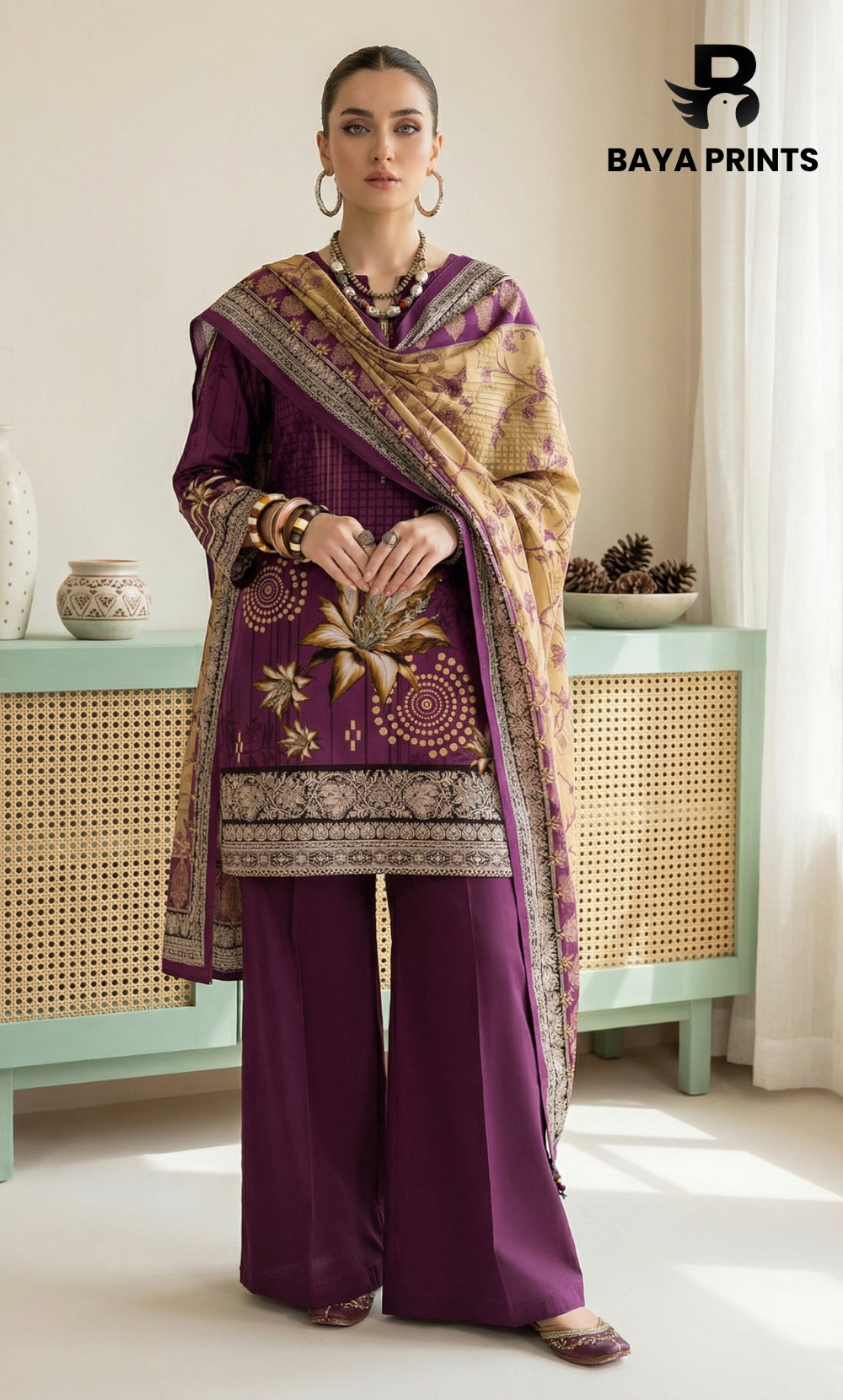 3 Piece Unstitched Lawn Suit -V-20-B-08
