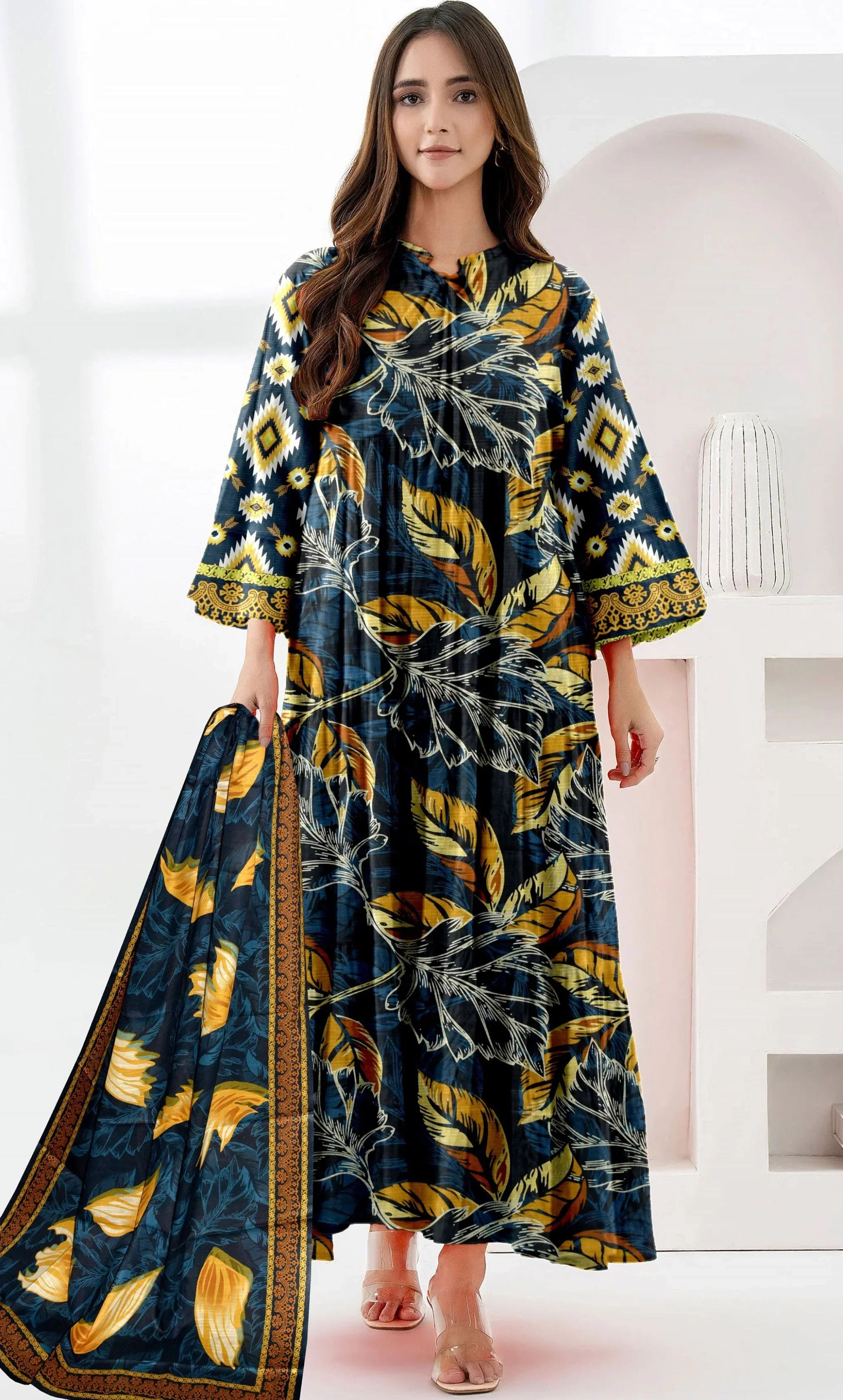 3 Piece Unstitched Printed Lawn Suit -BA-V16-07