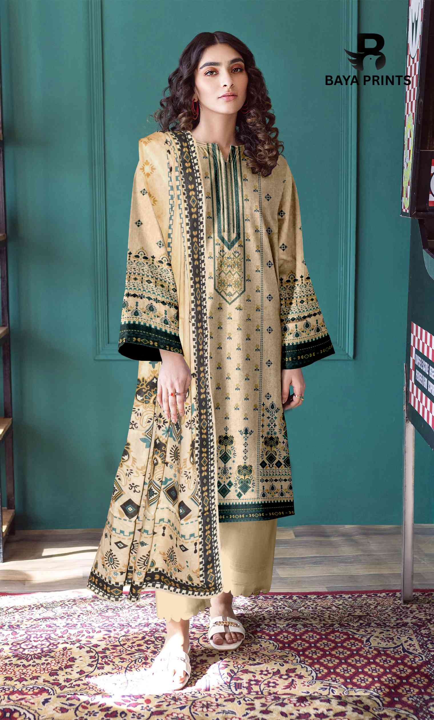 3 Piece Unstitched Printed Lawn Suit -BP-V2-9