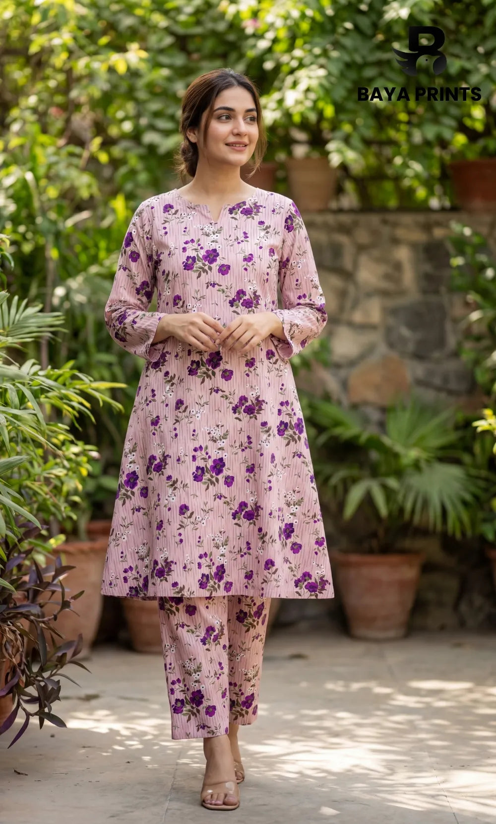 2PC Unstitched Printed Lawn Suit -Orlina