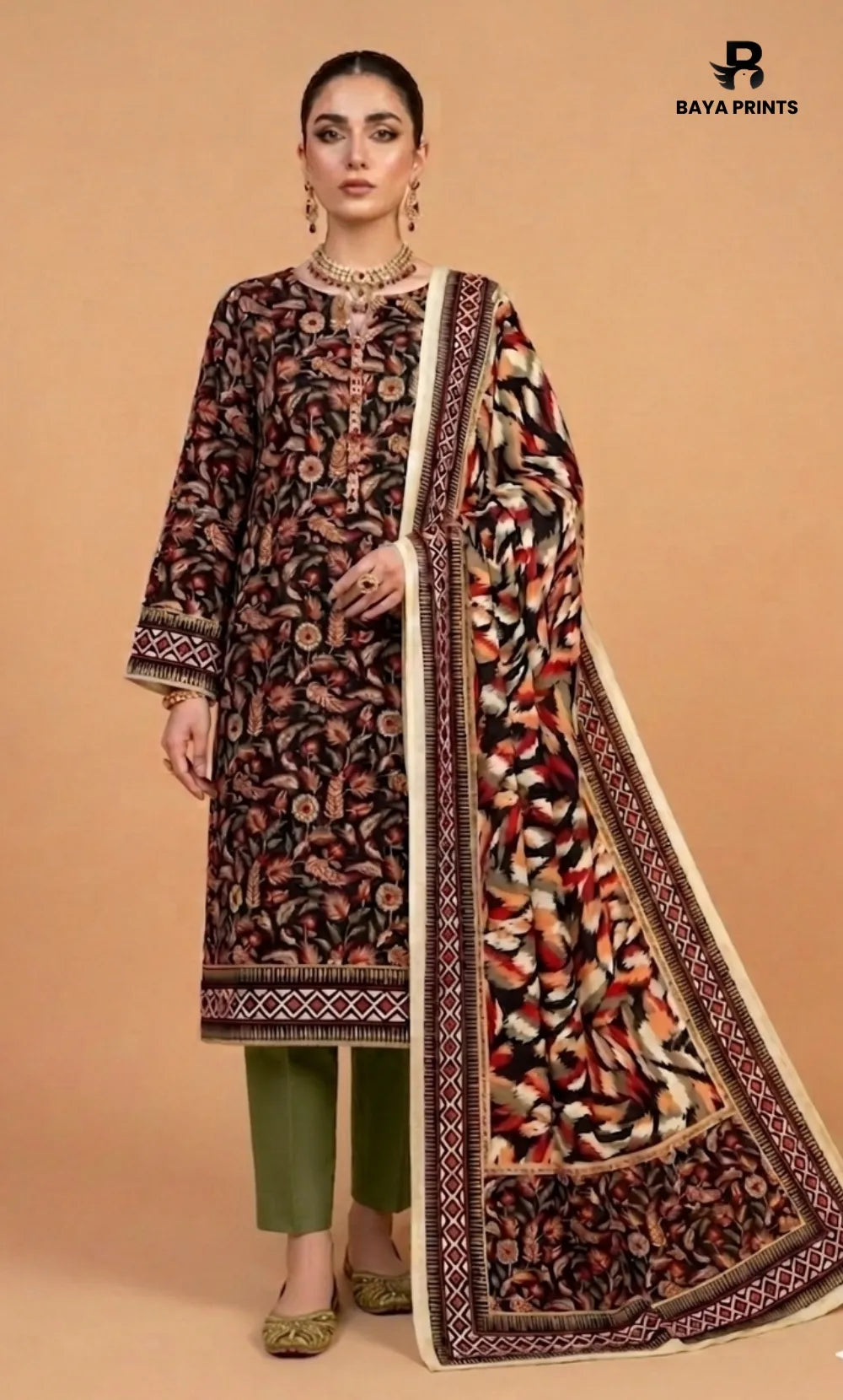 3PC Printed Lawn | Unstitched | BA-V25