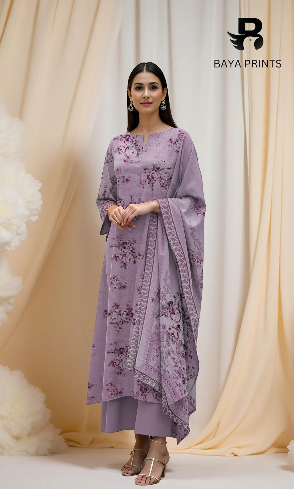 3 Piece Unstitched Karandi Suit BA-V10-9