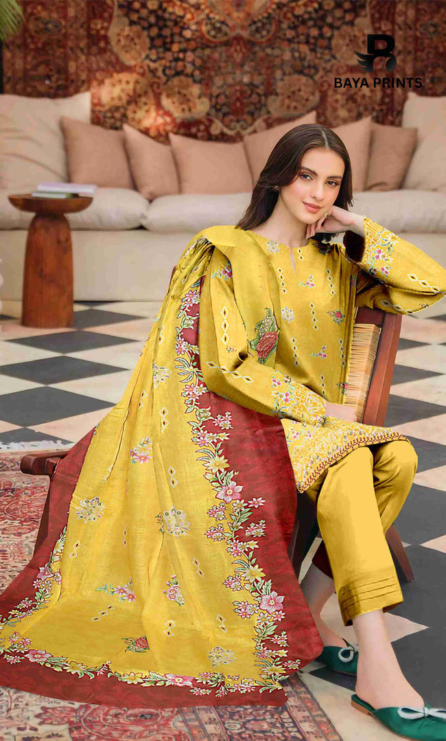 3 Piece Unstitched Printed Lawn Suit -BA-V32-8 Main Image