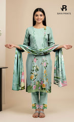 3 Piece Unstitched Printed Doria Viscose Suit with Bamber Dupatta BA-V7-017