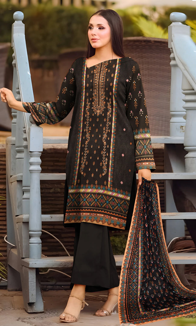 3PC Embroidered Unstitched Lawn Suit - NA-V4-03 Hover Image