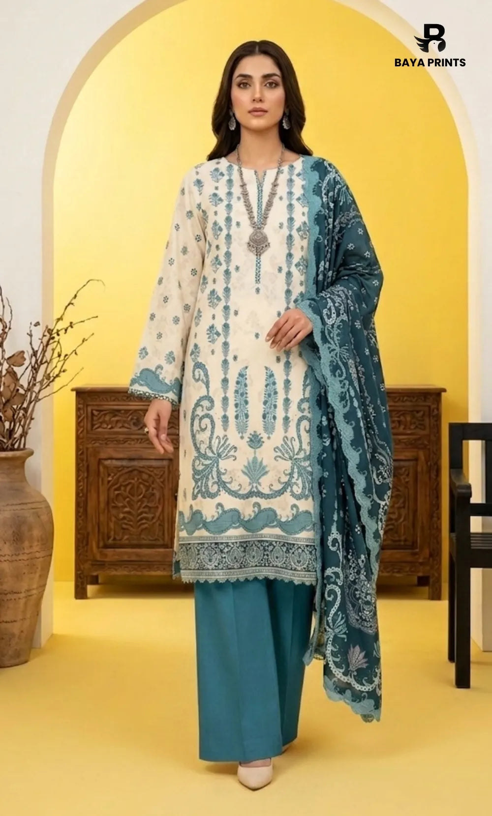 3PC Printed Lawn | Unstitched | BA-V25