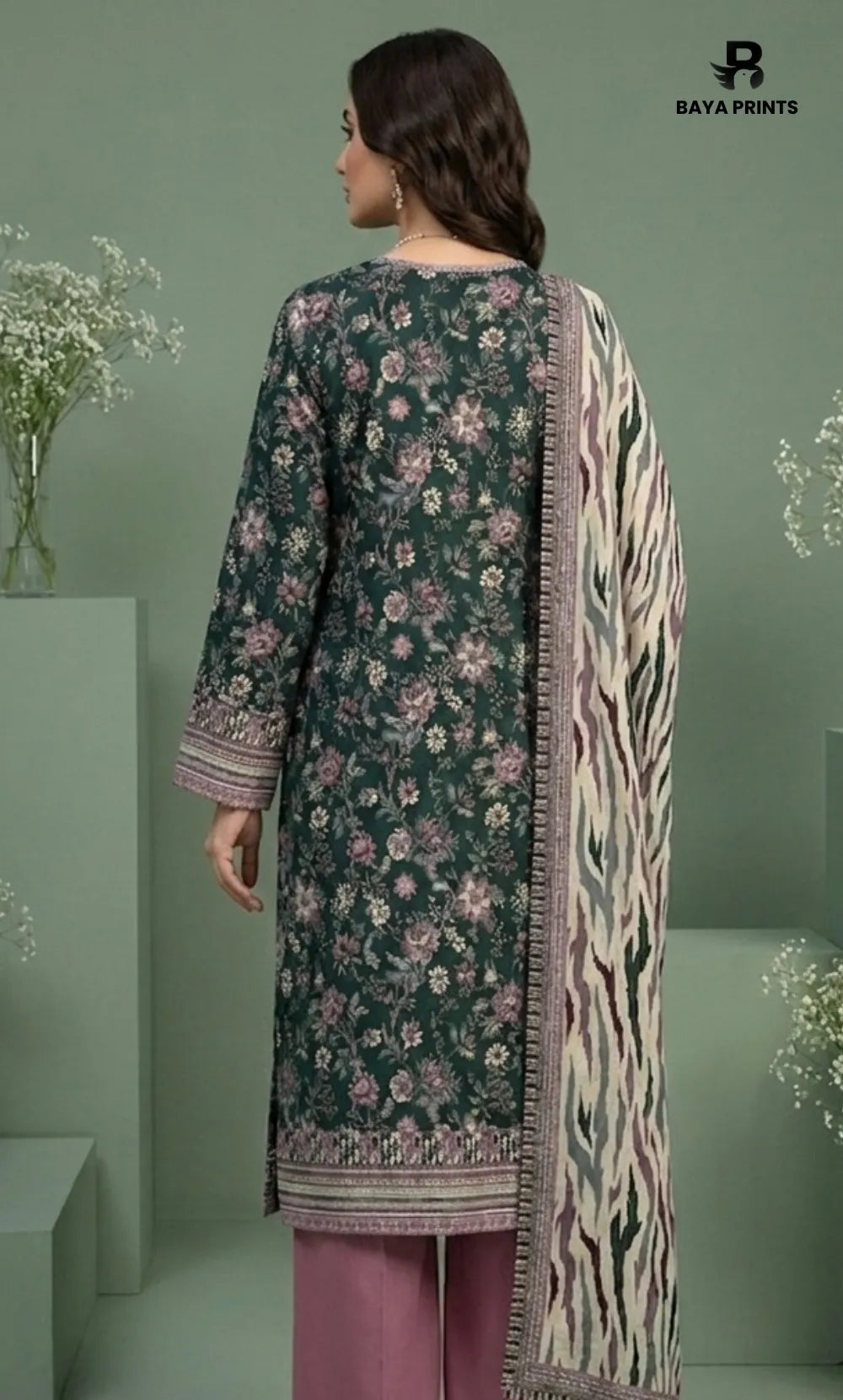 3PC Printed Lawn | Unstitched | BA-V25