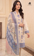 3-Piece | Unstitched Luxury Embroidered Lawn Suit | Nayab