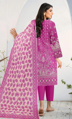 3 Piece Unstitched Printed Dobby Lawn Suit -BA-V19-05