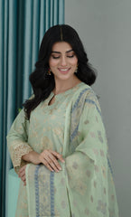 3PC Embroidered Unstitched Lawn Suit -Z 07