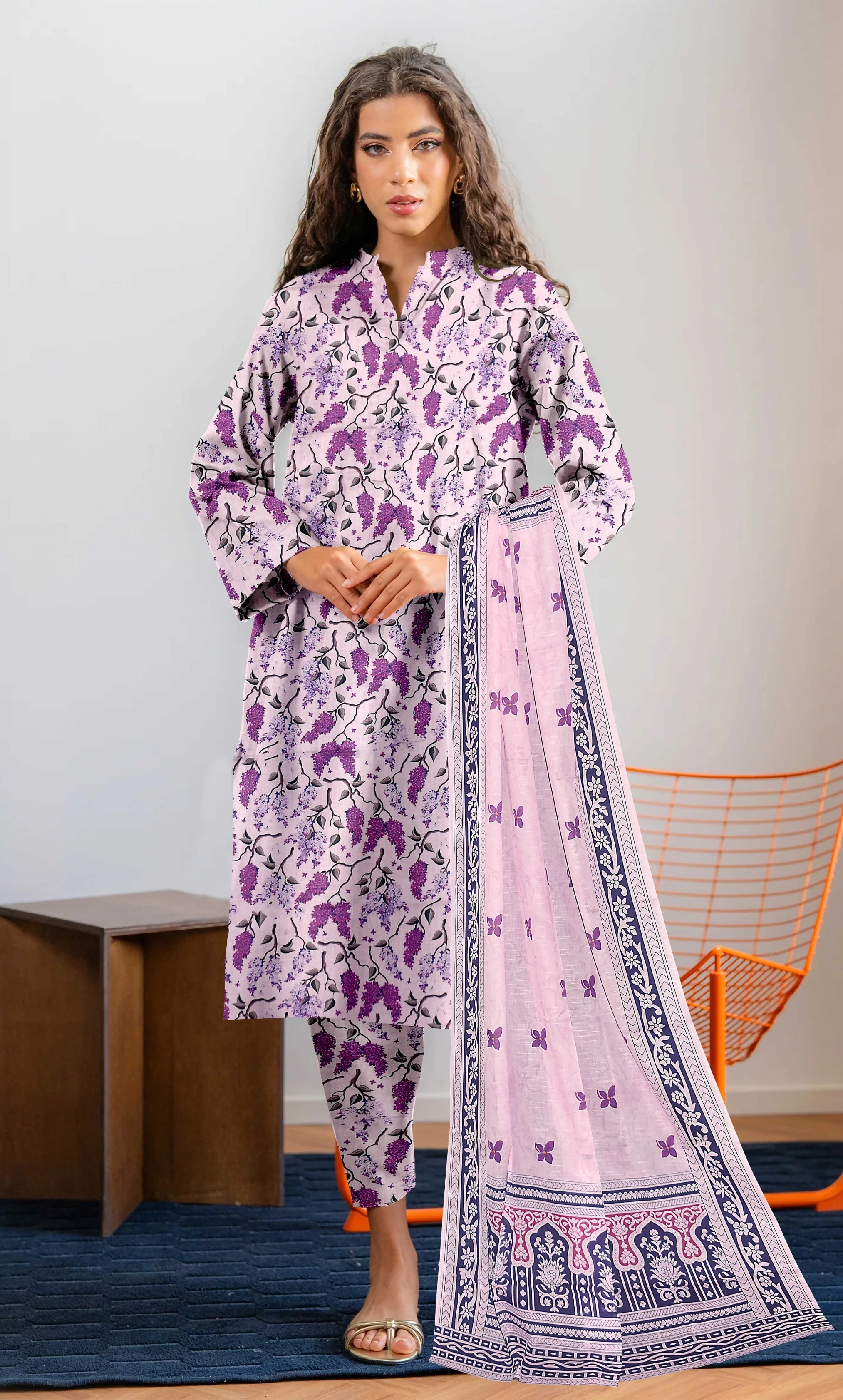 3 Piece Unstitched Premium Lawn Suit- BA-V-30-S11