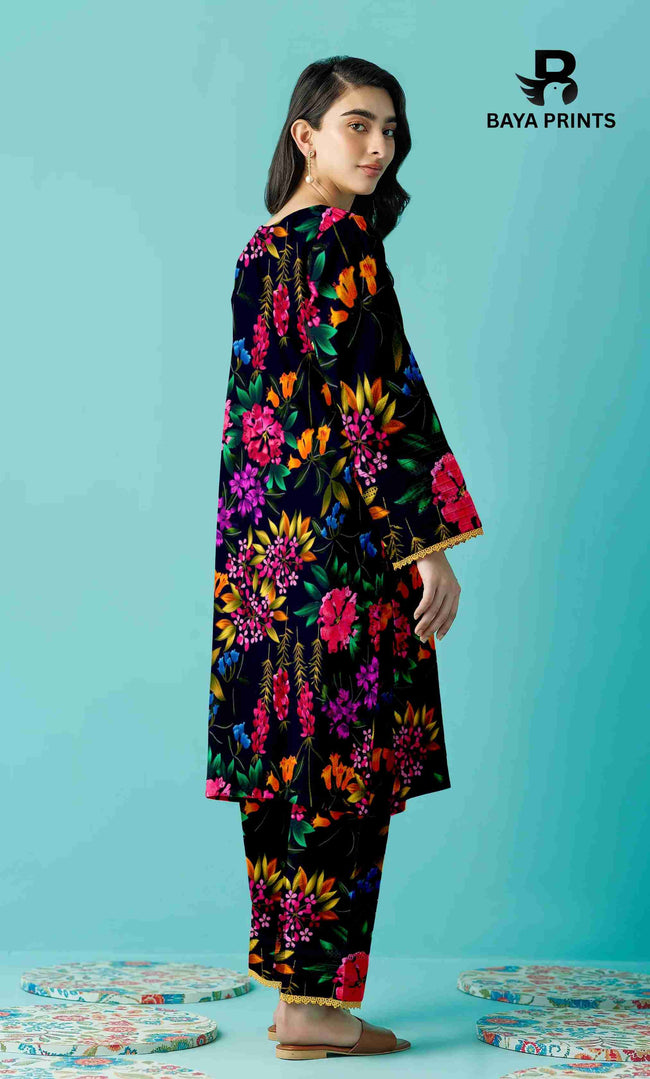 2PC Unstitched Printed Lawn Suit - BA-V7-07 Main Image