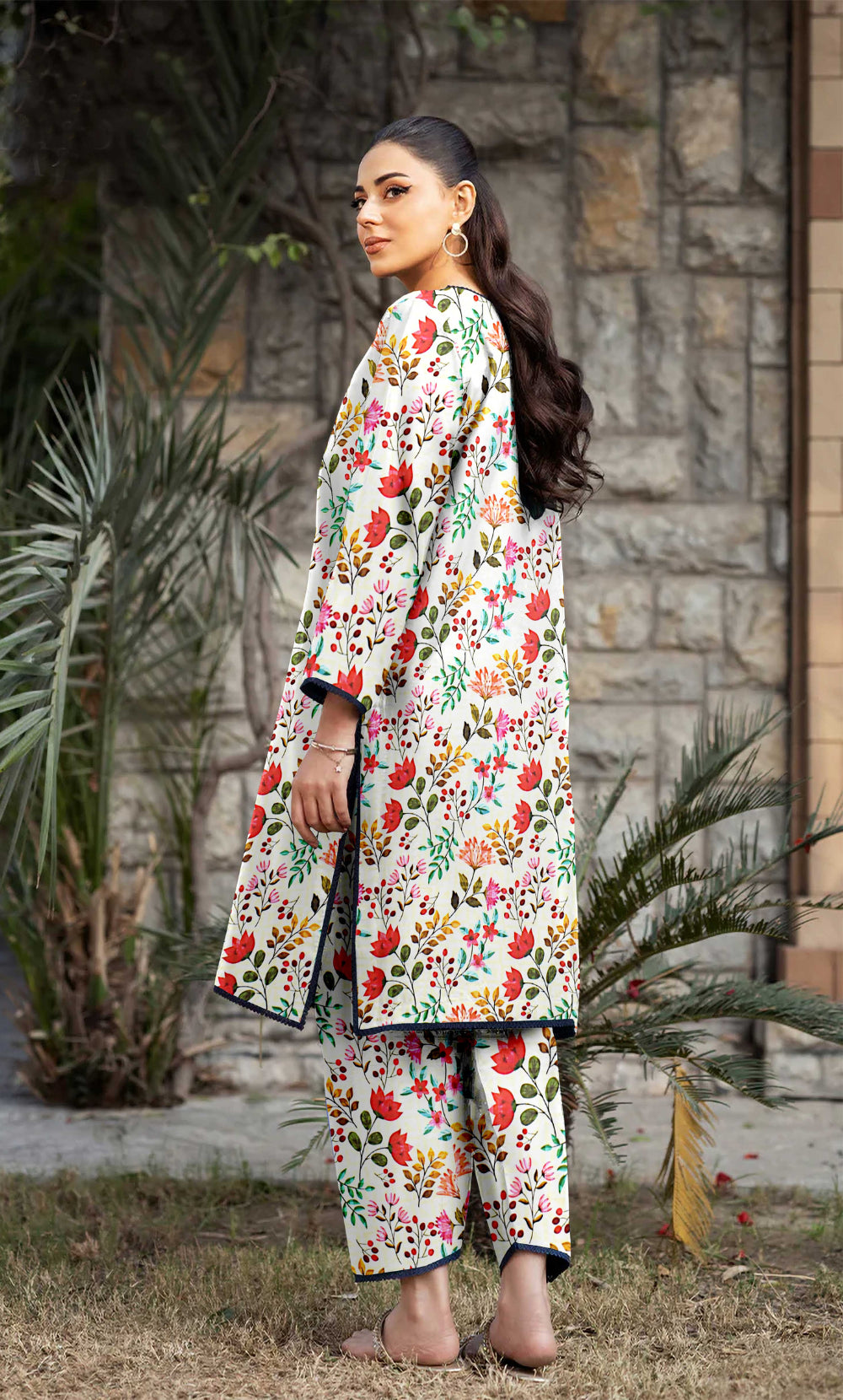 3 Piece Unstitched Printed Lawn Suit With Bamber Chiffon Dupatta - BA-V-31 -8