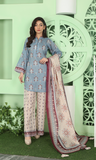 3PC Unstitched Premium Printed Lawn Suit - BA-V1-08