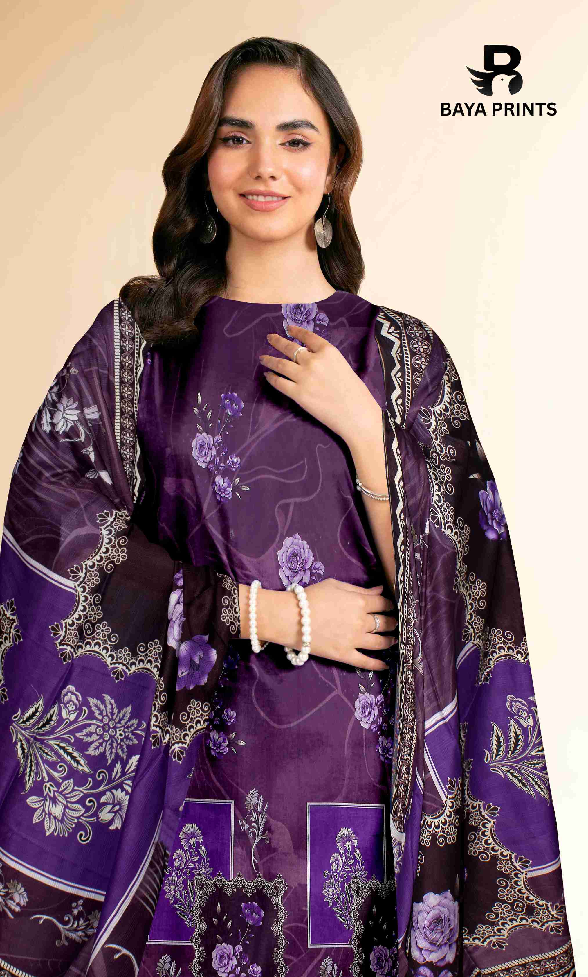 3 Piece Unstitched Printed Lawn Suit -BA-V32-9