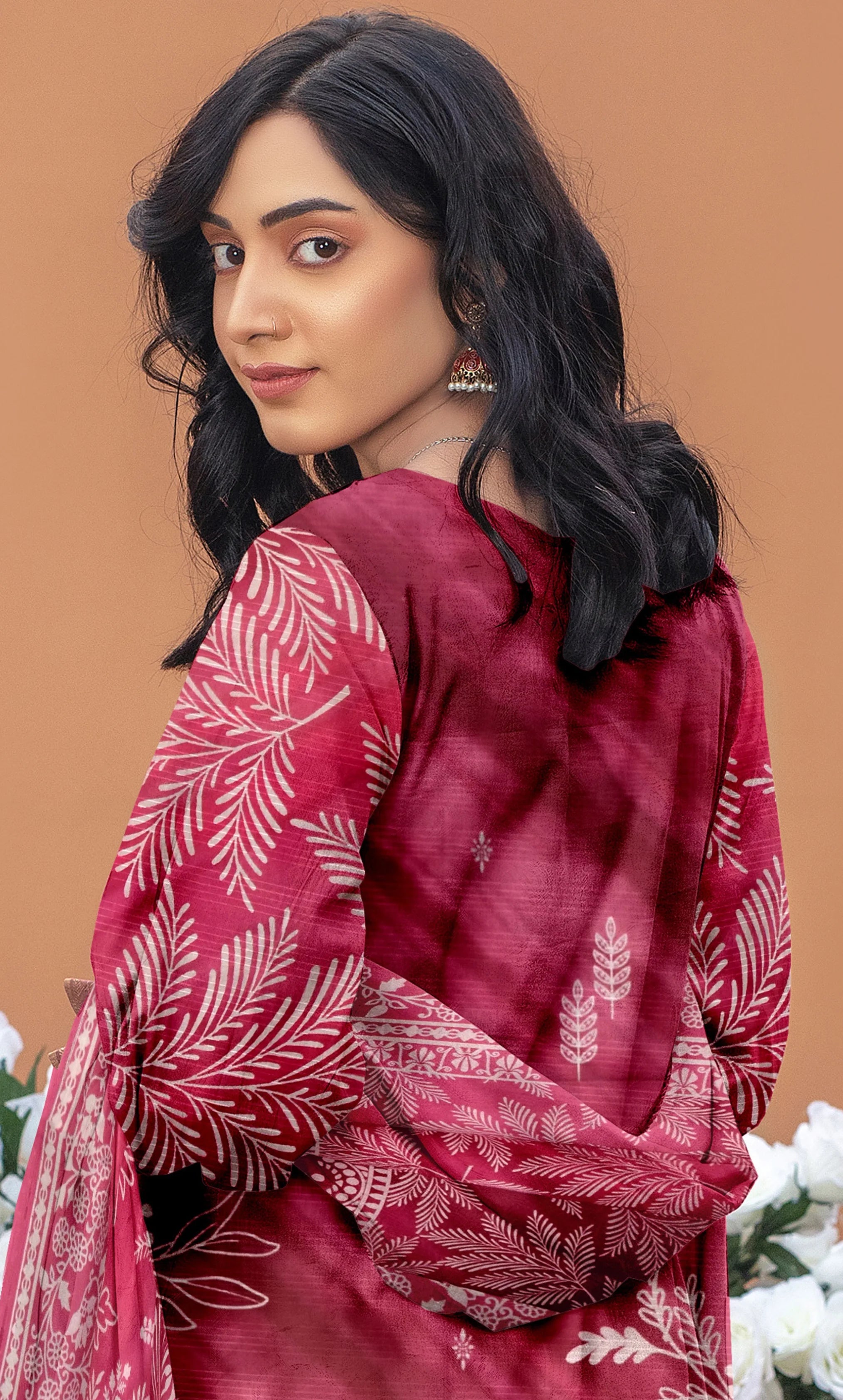 3PC Unstitched Printed Lawn Suit -BA-V14-08