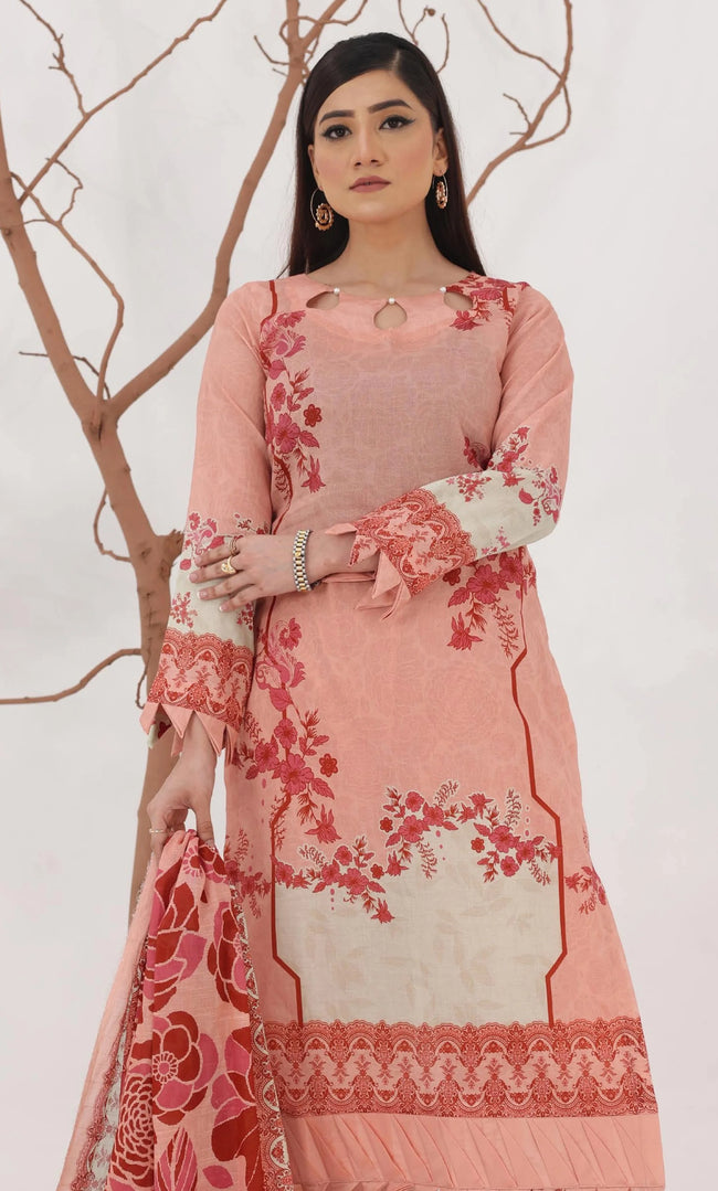 3 Piece Printed Unstitched Lawn Suit | ET-07 Hover Image