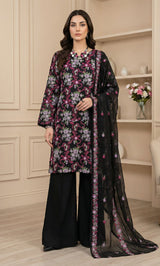 3PC Embroidered Unstitched Lawn Suit | Nafasat-01