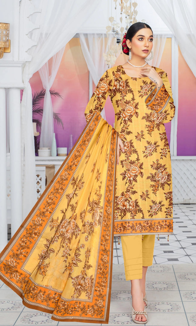 3 Piece Printed Unstitched Lawn Suit | SE-B-01 Hover Image