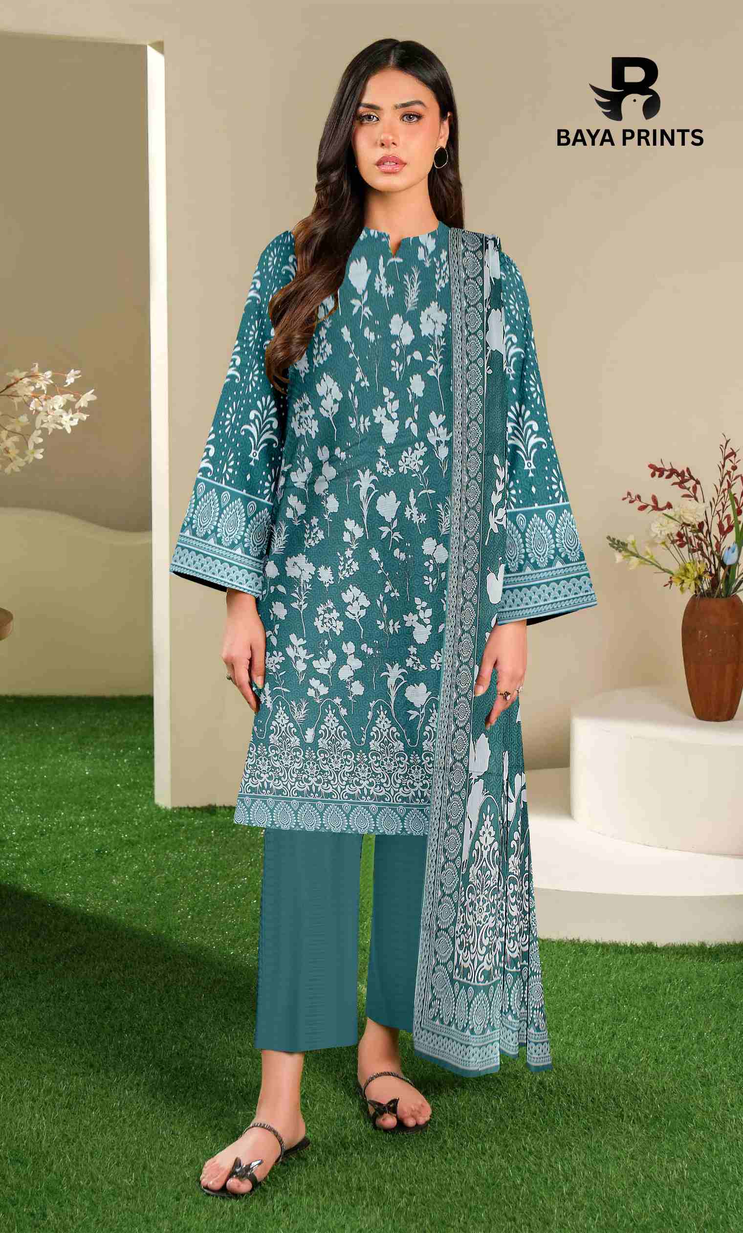 3 Piece Unstitched Printed Lawn Suit -BA-V28-1