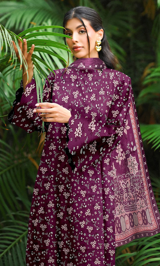 3 Piece Unstitched Printed Lawn Suit- BA-V-21 -4. Hover Image