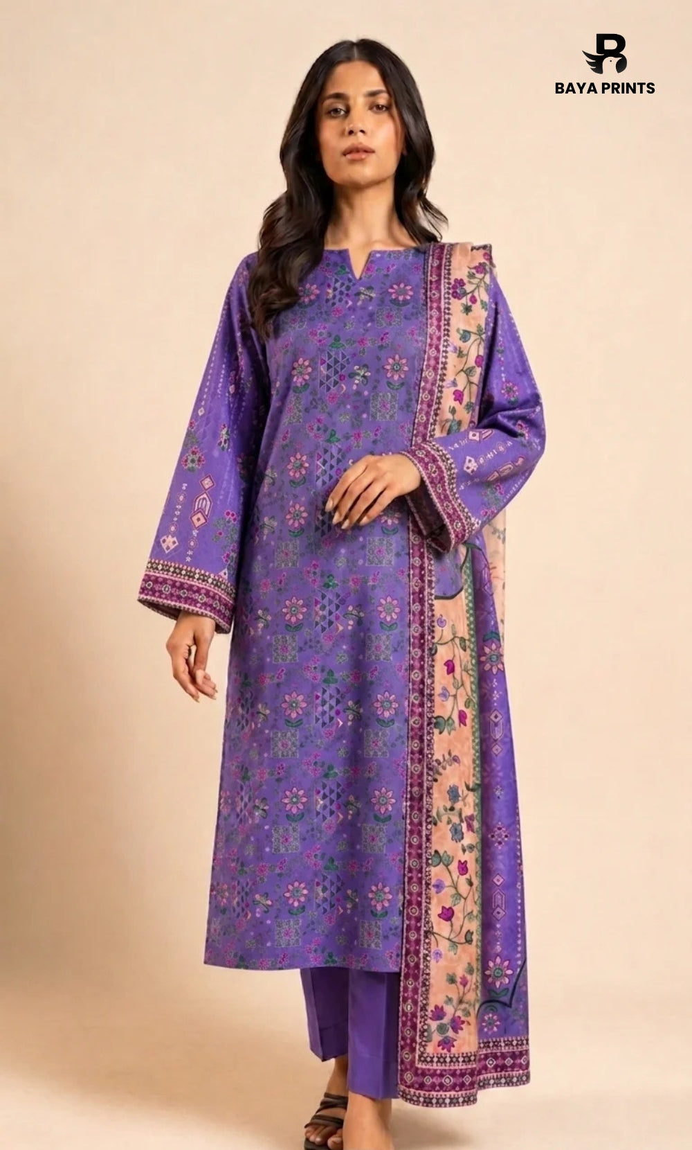 3PC Printed Lawn | Unstitched |  ET