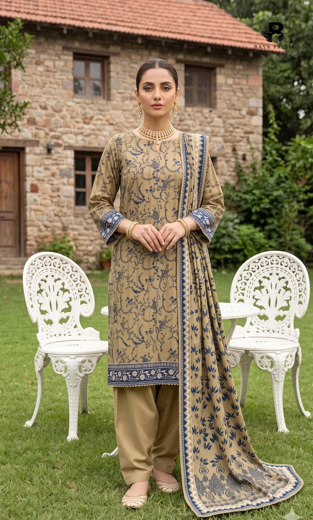 3PC Printed Lawn | Unstitched |  V24