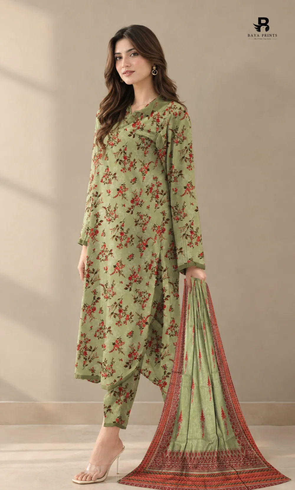 3PC Premium Linen Unstitched   -BA-SL-11