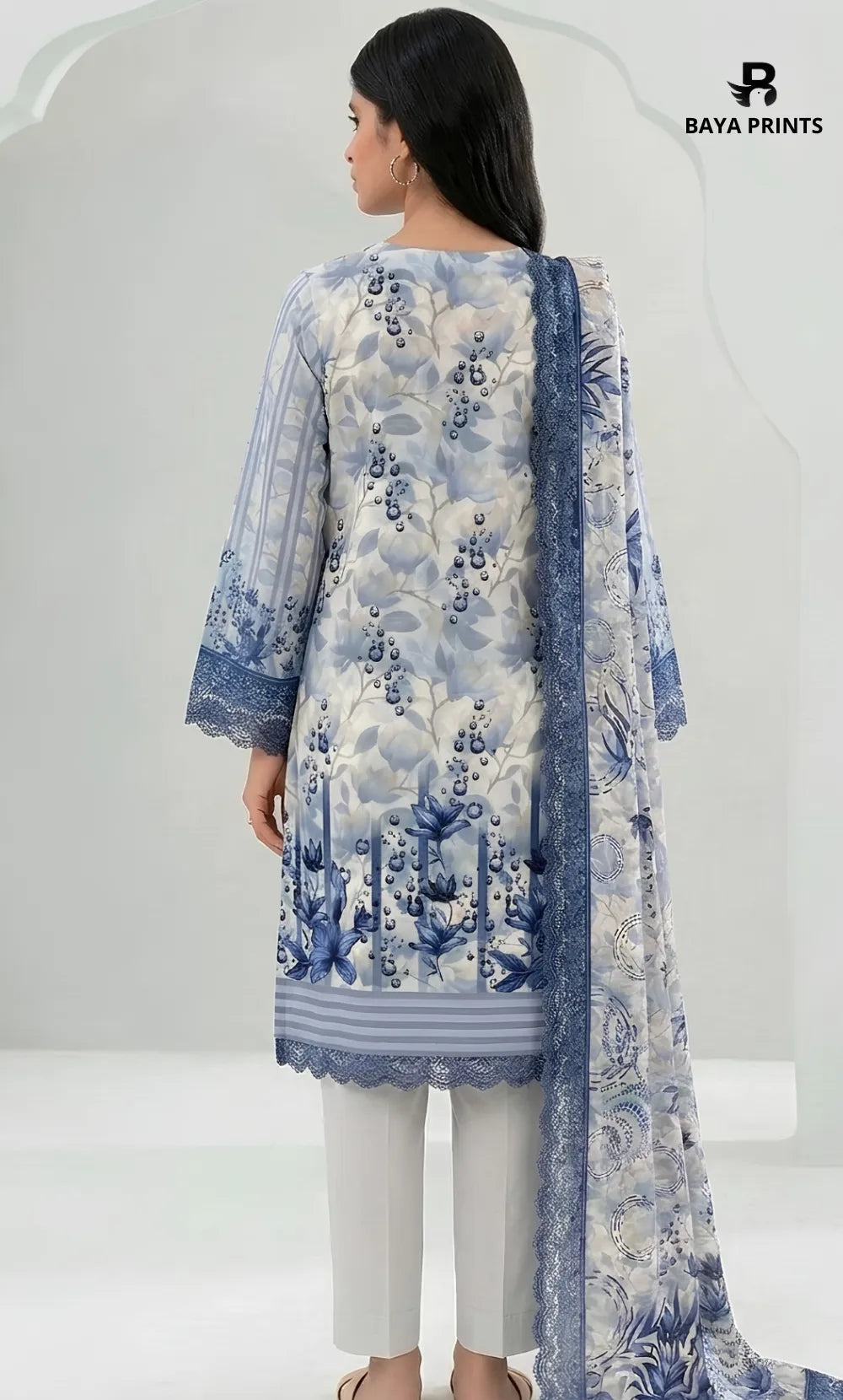 3PC Printed Doria  Lawn | Unstitched | BA-V27