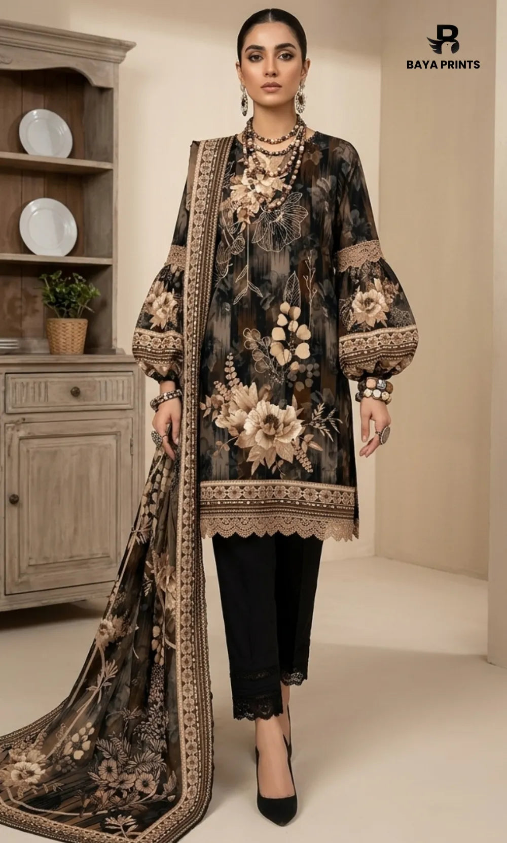 3PC Printed Doria  Lawn | Unstitched | BA-V27