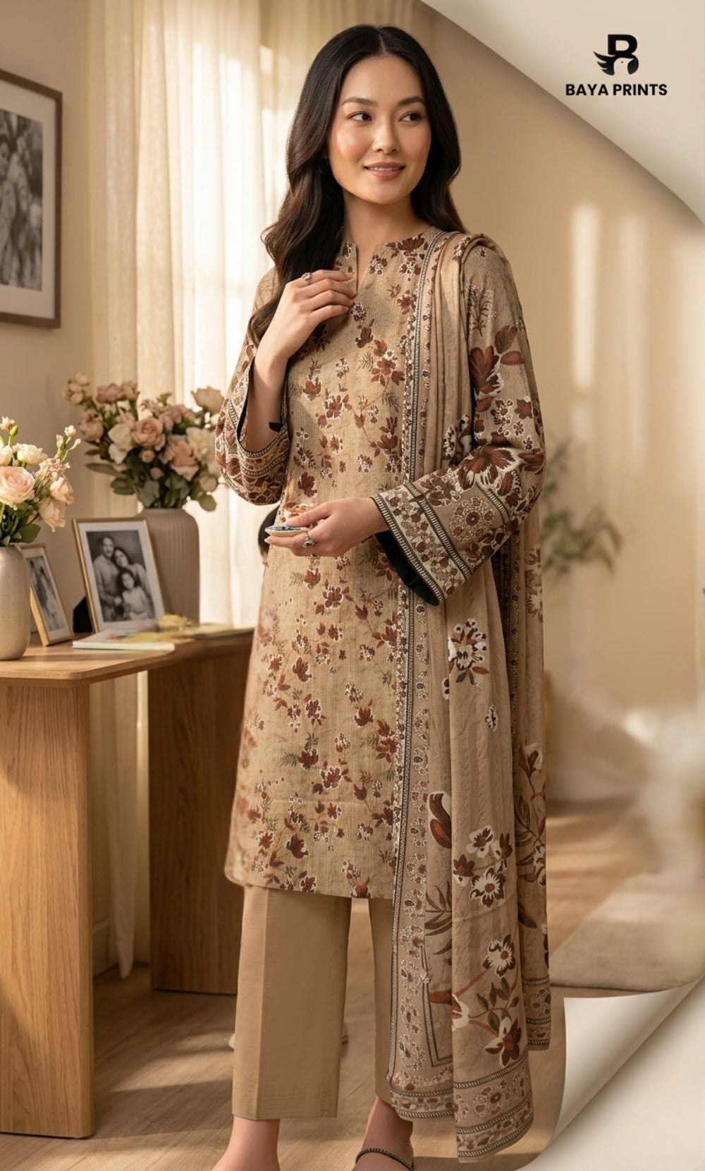 3PC Printed Lawn | Unstitched | Mother’s Grace Collection