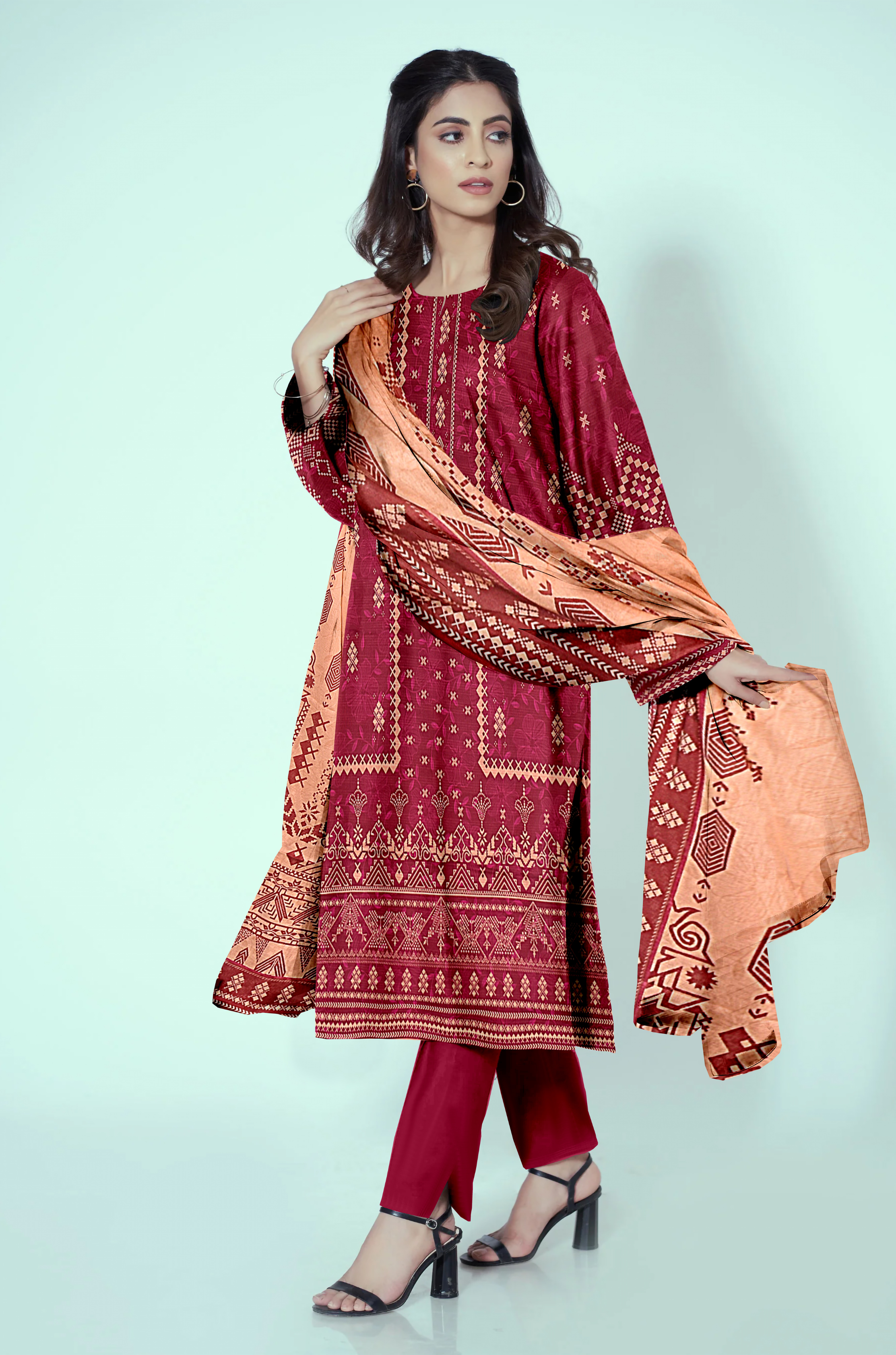 3 Piece Unstitched Lawn Suit -Merium's Exclusive
