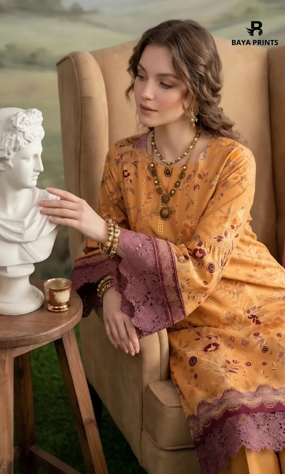 3PC Printed Lawn | Unstitched |  KHD
