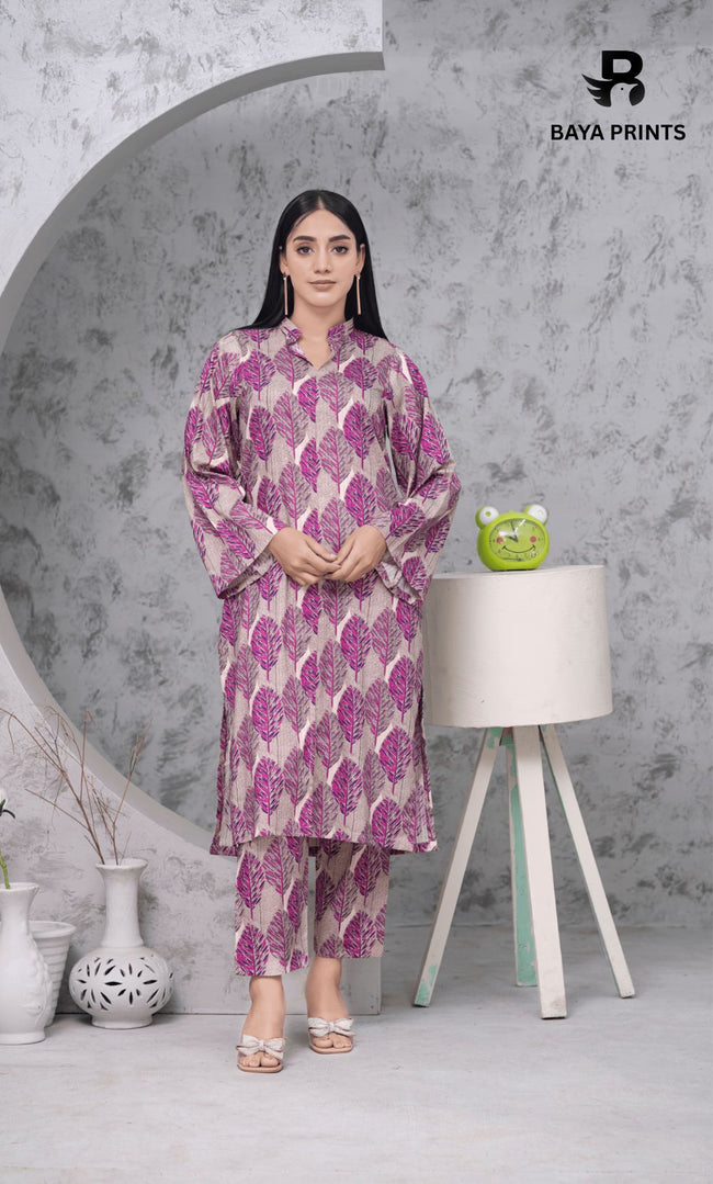 2PC Premium Linen Unstitched-DE V6 -010 Hover Image